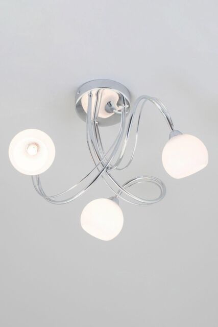 BHS Lighting Soni Flush Ceiling Light in Metallic Silver - image 1