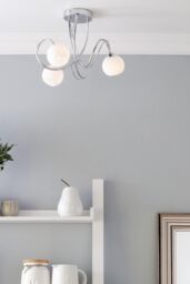 BHS Lighting Soni Flush Ceiling Light in Metallic Silver - thumbnail 4