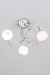 BHS Lighting Soni Flush Ceiling Light in Metallic Silver