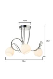 BHS Lighting Soni Flush Ceiling Light in Metallic Silver - thumbnail 5