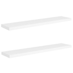 Berkfield Home Floating Wall Shelves 2 pcs White 120x23.5x3.8 cm MDF - thumbnail 2