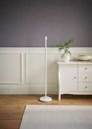 ValueLights Charlie White Metal Single Stem Floor Lamp Base - thumbnail 1