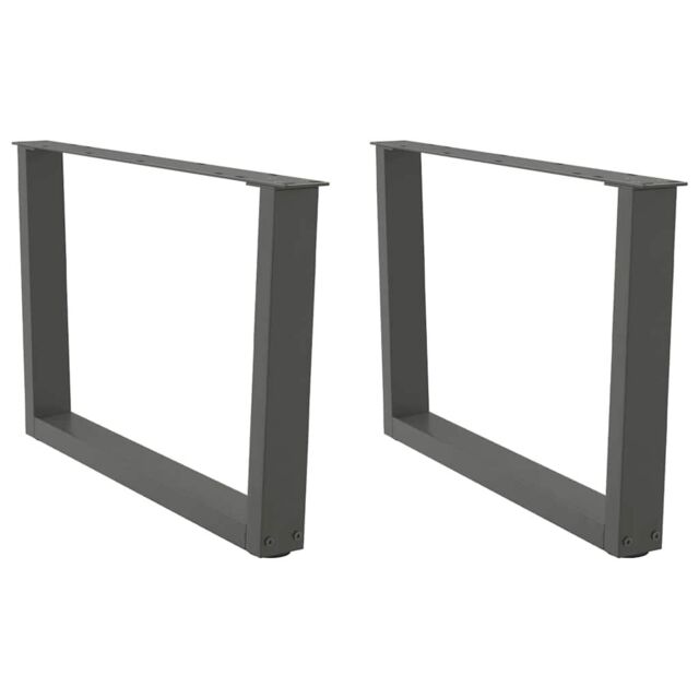 Berkfield Home Dining Table Legs V-Shape 2 pcs Anthracite 70x(42-43.3) cm Steel in Black - image 1