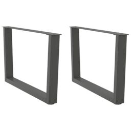 Berkfield Home Dining Table Legs V-Shape 2 pcs Anthracite 70x(42-43.3) cm Steel in Black - thumbnail 1