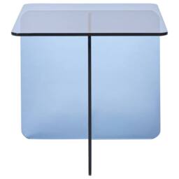Wyld and Coco Blue Tempered Glass Side Table 46 x 50 cm - thumbnail 4