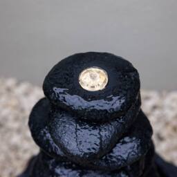 Primrose Till Pebble Stack Rock Tower Water Feature in Black - thumbnail 3