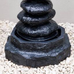 Primrose Till Pebble Stack Rock Tower Water Feature in Black - thumbnail 4