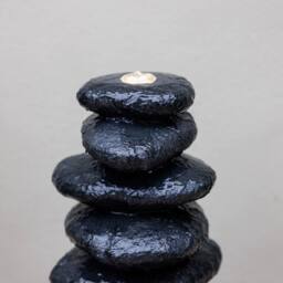 Primrose Till Pebble Stack Rock Tower Water Feature in Black - thumbnail 2