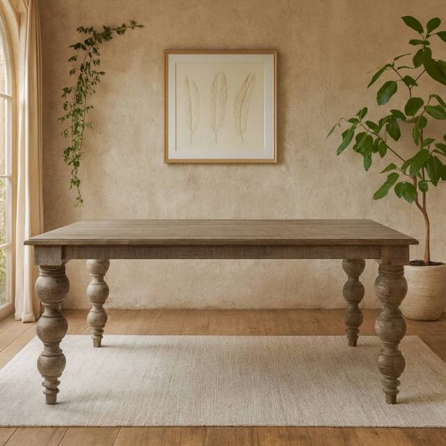 Wyld Haus Montaine Rectangular Wood Dining Table Weathered Grey Finish - image 1