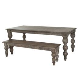 Wyld Haus Montaine Rectangular Wood Dining Table Weathered Grey Finish - thumbnail 6