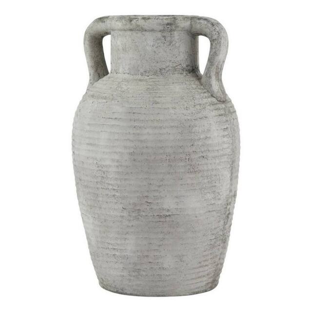 Lemon Pavilion Furniture and Decor Athena Stone Large Amphora Pot - Ceramic - L26 x W26 x H42 cm - White in Grey - image 1