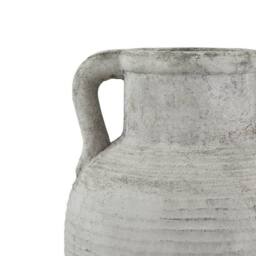 Lemon Pavilion Furniture and Decor Athena Stone Large Amphora Pot - Ceramic - L26 x W26 x H42 cm - White in Grey - thumbnail 3
