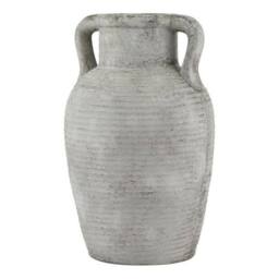 Lemon Pavilion Furniture and Decor Athena Stone Large Amphora Pot - Ceramic - L26 x W26 x H42 cm - White in Grey - thumbnail 1