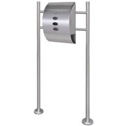 Berkfield Home Mailbox on Stand Stainless Steel in Silver - thumbnail 2
