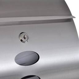 Berkfield Home Mailbox on Stand Stainless Steel in Silver - thumbnail 4