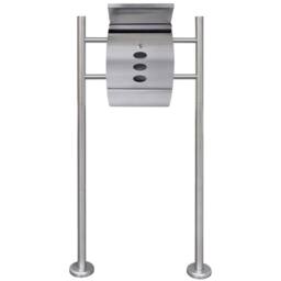 Berkfield Home Mailbox on Stand Stainless Steel in Silver