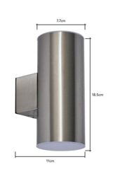 BHS Lighting Namid Outdoor Solar Wall Light in Silver - thumbnail 5
