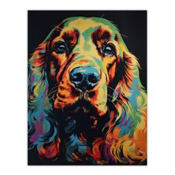 "Artery8 Wall Art Print English Cocker Spaniel Cute Pet Dog Portrait Artwork Vibrant Bold Bright Colourful Painting Poster - Size: W18"" x H24""" - thumbnail 1