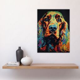"Artery8 Wall Art Print English Cocker Spaniel Cute Pet Dog Portrait Artwork Vibrant Bold Bright Colourful Painting Poster - Size: W18"" x H24""" - thumbnail 4