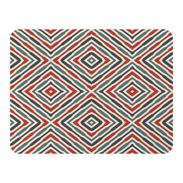 Benjamin Tate Design Repeated Squares & Rhombuses Blanket in Natural - Size: 120 cm x 150 cm - image 1