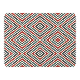 Benjamin Tate Design Repeated Squares & Rhombuses Blanket in Natural - Size: 120 cm x 150 cm - thumbnail 1