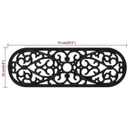 Berkfield Home Stair Treads 10 pcs 25x75 cm Rubber in Black - Size: Medium - thumbnail 9