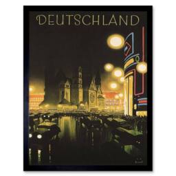 "Artery8 Travel Tourism Berlin Germany Deutschland Vintage Framed Art Print in Black - Size: W12"" x H16""" - thumbnail 1