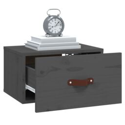Berkfield Home Wall-mounted Bedside Cabinet Grey 40x29.5x22 cm - thumbnail 4