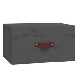 Berkfield Home Wall-mounted Bedside Cabinet Grey 40x29.5x22 cm - thumbnail 2