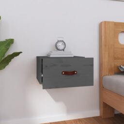 Berkfield Home Wall-mounted Bedside Cabinet Grey 40x29.5x22 cm - thumbnail 3