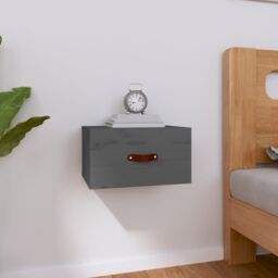 Berkfield Home Wall-mounted Bedside Cabinet Grey 40x29.5x22 cm