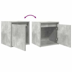 Berkfield Home Wall-Mounted Bedside Cabinet Concrete Grey 38x34x40 cm - Size: 38 x 34 x 40 cm - thumbnail 9