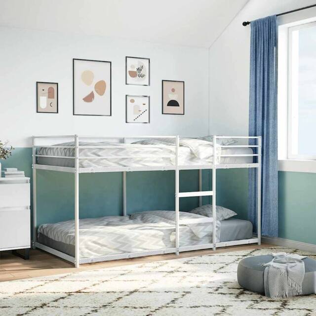 Berkfield Home Breathable Bunk Bed without Mattress White 107x203 cm Steel - image 1