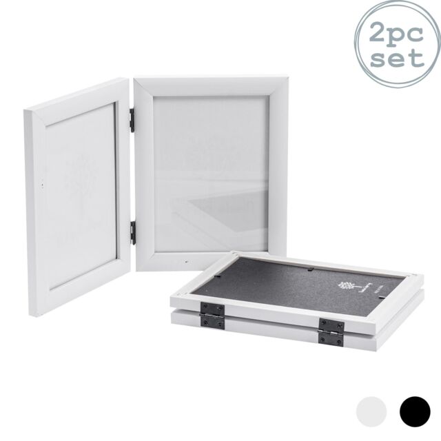 "Nicola Spring Folding 2 Photo Frames - 5 x 7"" - Black - Pack of 2 in White" - image 1