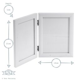 "Nicola Spring Folding 2 Photo Frames - 5 x 7"" - Black - Pack of 2 in White" - thumbnail 3