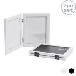 "Nicola Spring Folding 2 Photo Frames - 5 x 7"" - Black - Pack of 2 in White" - thumbnail 1