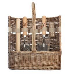 Red Hamper Wicker Antique Wash Deluxe Garden Tool Basket in Grey - Size: Small - thumbnail 3