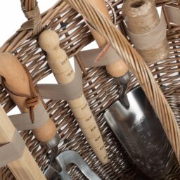 Red Hamper Wicker Antique Wash Deluxe Garden Tool Basket in Grey - Size: Small - thumbnail 4