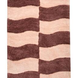 Wyld and Coco Cotton Bath Mat 60 x 90 cm Beige Brown Geometric Plush - Size: 1600mm x 900mm - thumbnail 2