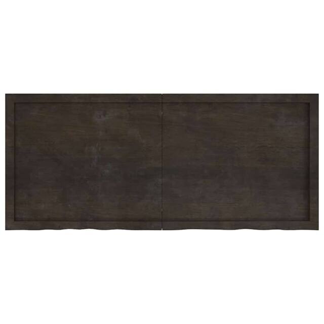 Berkfield Home Wall Shelf Dark Grey 140x60x(2-6) cm Treated Solid Wood Oak in Dark Brown - image 1