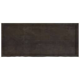 Berkfield Home Wall Shelf Dark Grey 140x60x(2-6) cm Treated Solid Wood Oak in Dark Brown - thumbnail 1