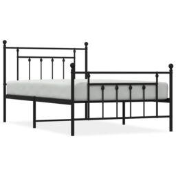 Berkfield Home Metal Bed Frame with Headboard & Footboard Black 100x200 cm - thumbnail 2