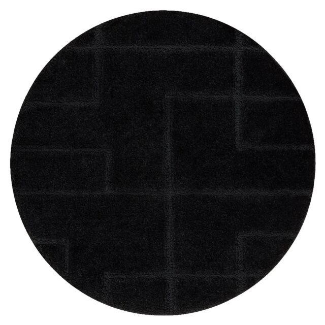 RugsX Dywaniki Łazienkowe Rug in Black - Size: 100 cm diameter - image 1