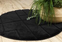 RugsX Dywaniki Łazienkowe Rug in Black - Size: 100 cm diameter - thumbnail 4