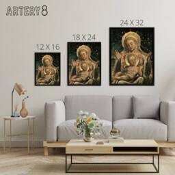 "Artery8 Virgin Mary & Child Painting William Blake Framed Canvas Wall Art - Size: W12"" x H16""" - thumbnail 4