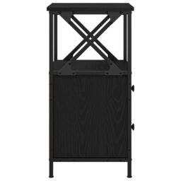Berkfield Home Black Oak Nightstand, 34x35.5x70 cm, Made of Engineered Wood - Size: 34x35.5x70 cm - thumbnail 8