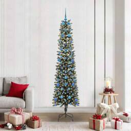 Berkfield Home Elegant Artificial Christmas Tree with 300 LEDs Green 58 x 58 x 210 cm - thumbnail 2