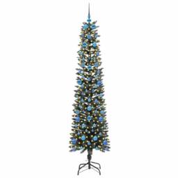 Berkfield Home Elegant Artificial Christmas Tree with 300 LEDs Green 58 x 58 x 210 cm - thumbnail 1