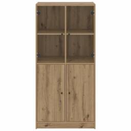 Berkfield Home Highboard with Doors Artisian Oak 68x37x142 cm Engineered Wood in Brown - Size: 68 x 37 x 142 cm - thumbnail 5