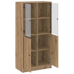 Berkfield Home Highboard with Doors Artisian Oak 68x37x142 cm Engineered Wood in Brown - Size: 68 x 37 x 142 cm - thumbnail 4